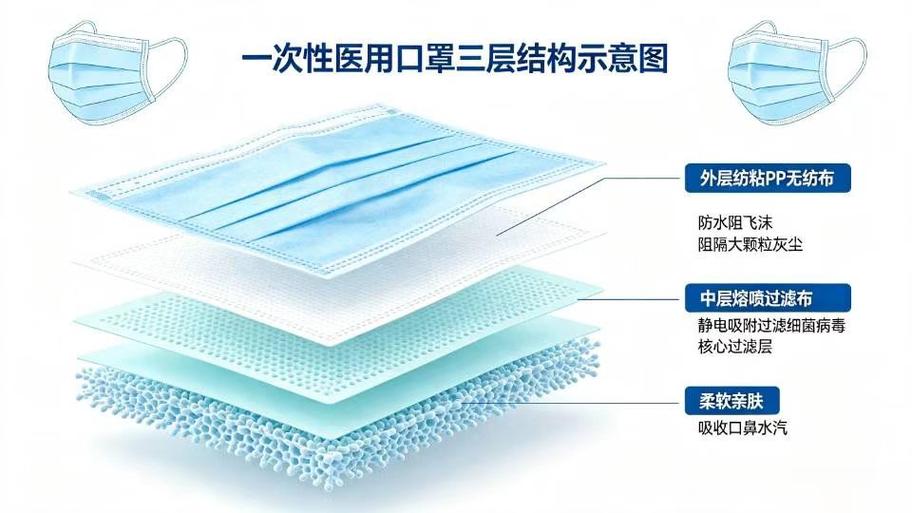 生产一次性医用口罩外层和内层用什么无纺布?